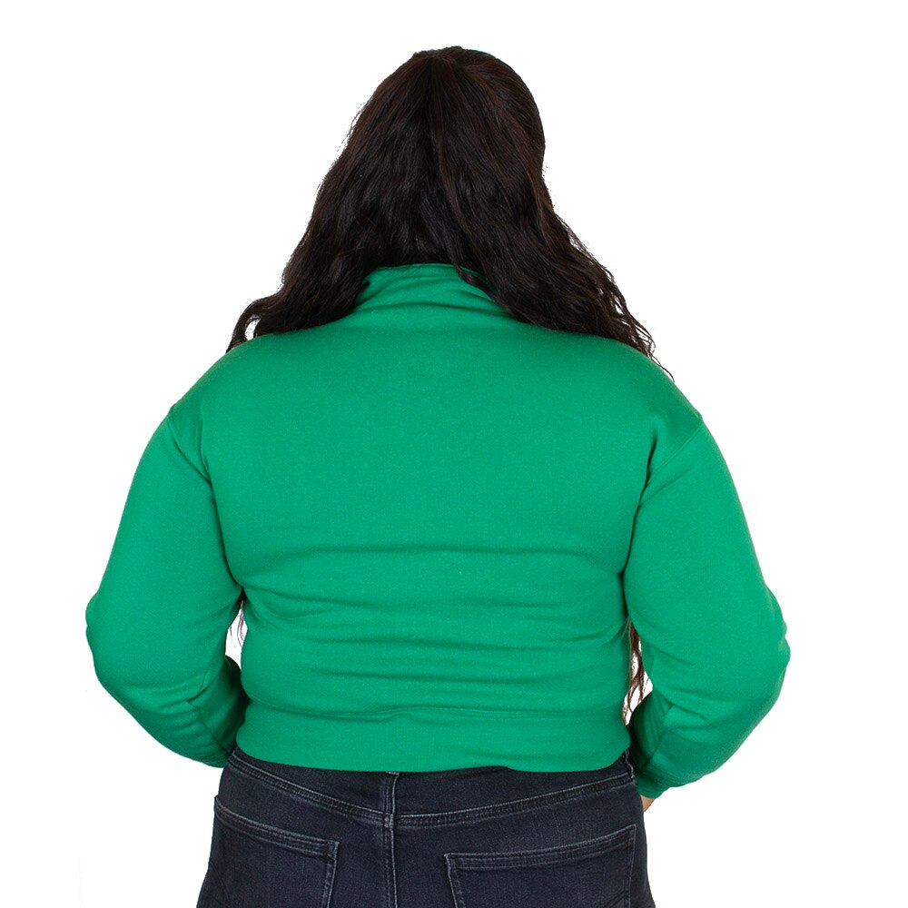 Arched Oregon, Zoozatz, Green, Pullover, Polyester Blend, Women, Cropped, 1/4-zip, Sweatshirt, 954318